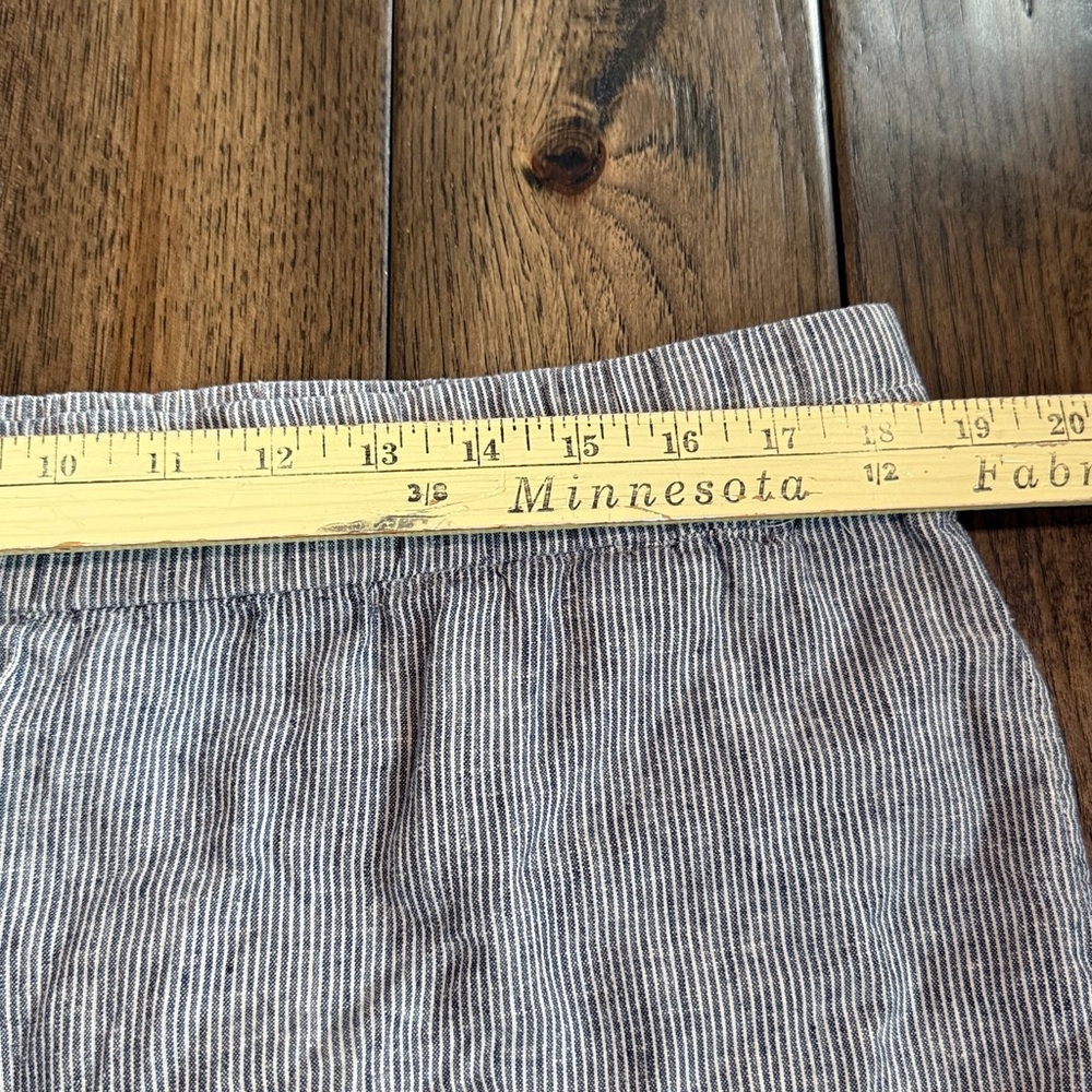 EILEEN FISHER Womens Blue Pinstripe Cropped Pants Size L - Picture 5 of 8